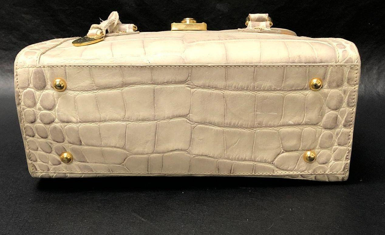 Dooney & Bourke White Croc-Embossed Satchel Handbag