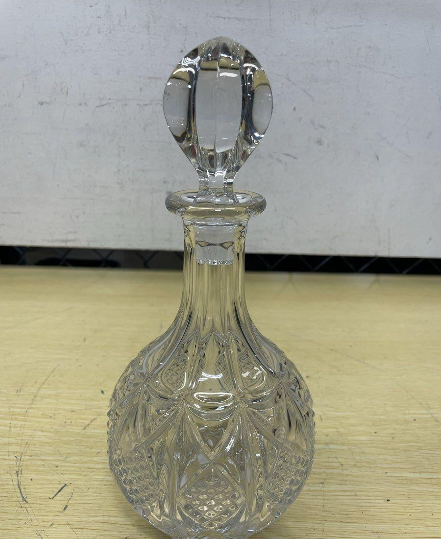 Crystal Cut Glass Decanter & Glass Cup 8x5