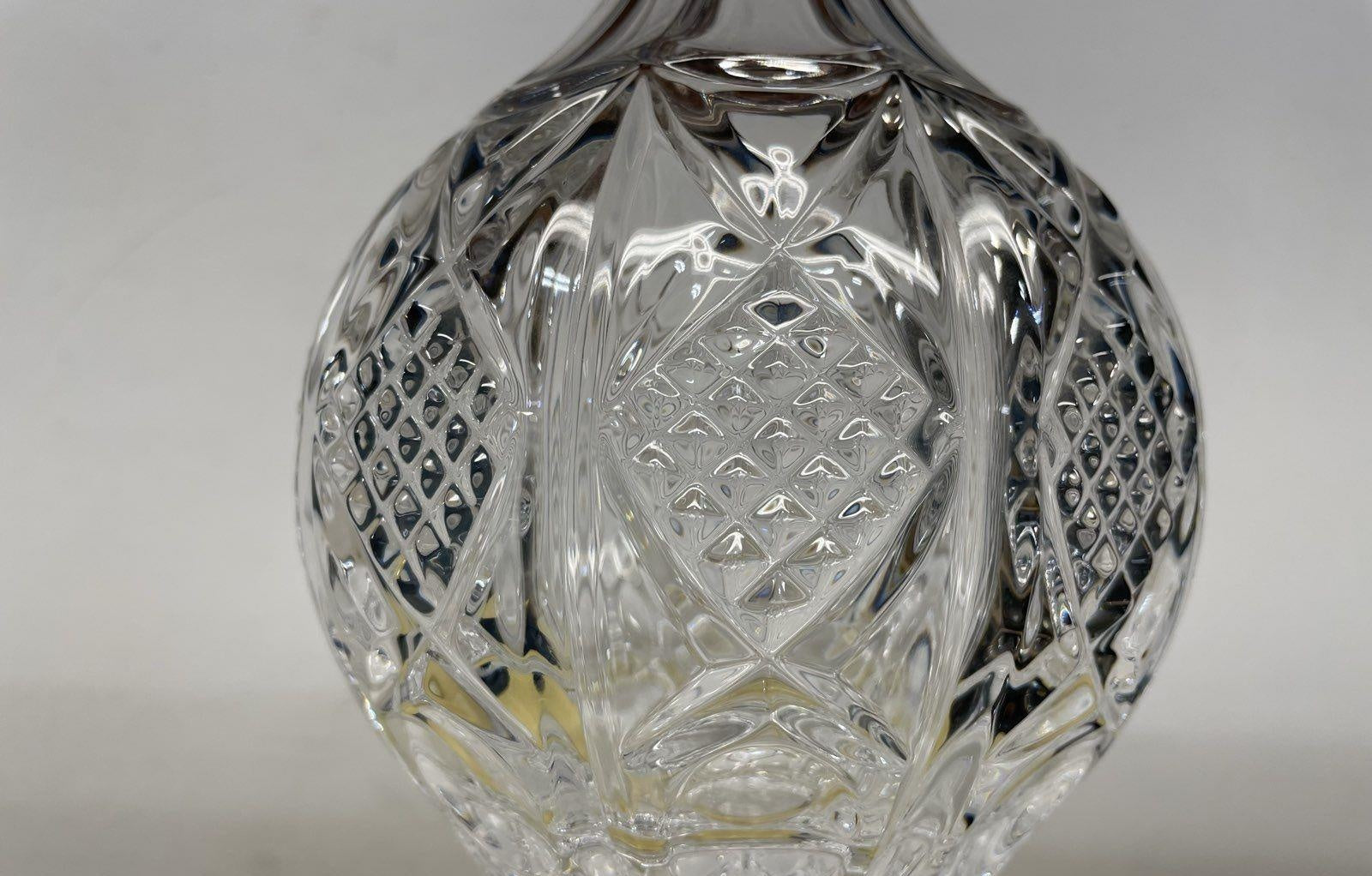 Crystal Cut Glass Decanter & Glass Cup 8x5