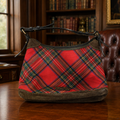 Dooney & Bourke Tartan Plaid Shoulder Bag Suede Trim