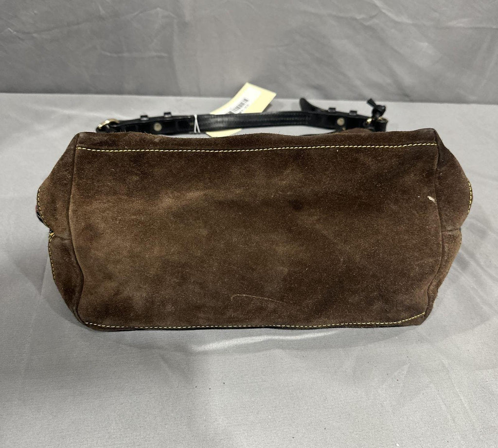 Dooney & Bourke Tartan Plaid Shoulder Bag Suede Trim