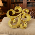 Crown Trifari Gold-Tone Textured Swirl Brooch