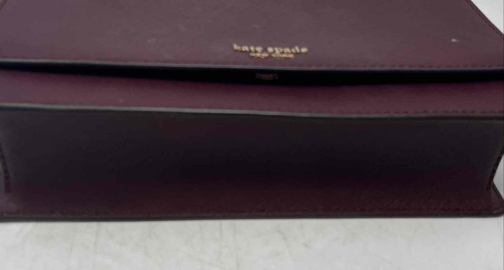 Kate Spade New York Burgundy Leather Wallet-on-Chain Crossbody