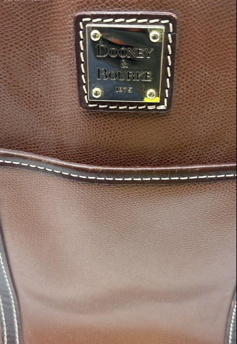 (Need Hero Pics) Dooney & Bourke Brown Pebbled Leather Tote Bag Shoulder Bag Gold Hardware