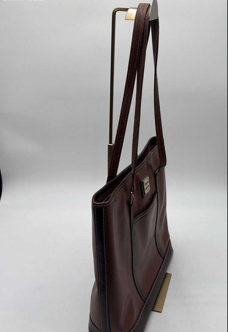 (Need Hero Pics) Dooney & Bourke Brown Pebbled Leather Tote Bag Shoulder Bag Gold Hardware