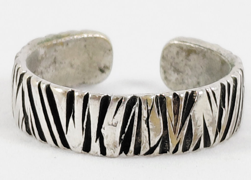 925 Silver Animal Print Adjustable Cuff Ring Size 9.25