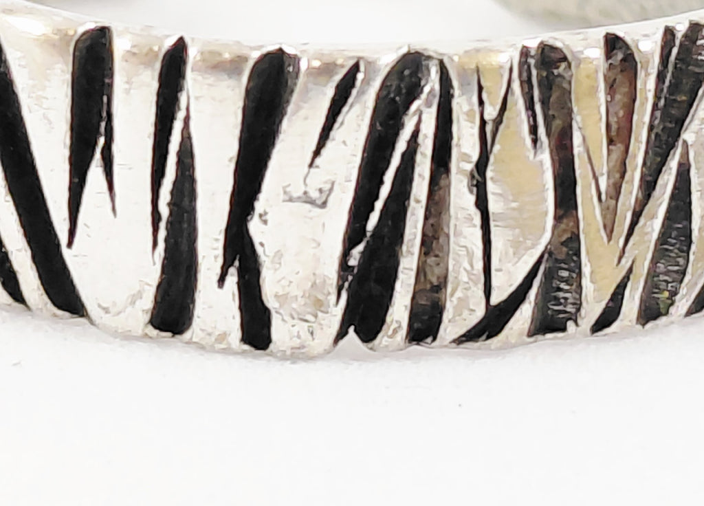 925 Silver Animal Print Adjustable Cuff Ring Size 9.25