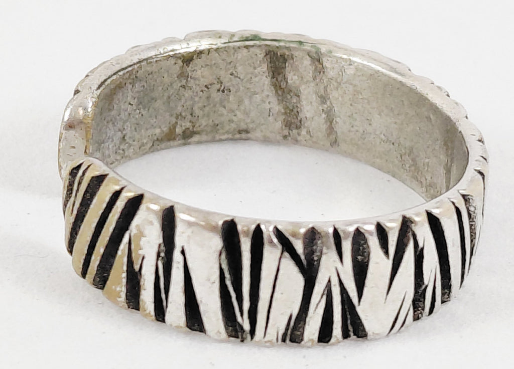 925 Silver Animal Print Adjustable Cuff Ring Size 9.25