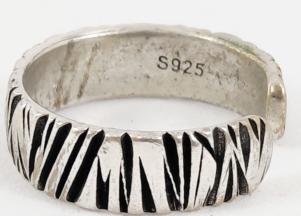 925 Silver Animal Print Adjustable Cuff Ring Size 9.25
