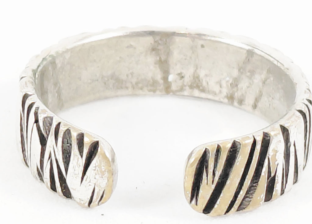 925 Silver Animal Print Adjustable Cuff Ring Size 9.25