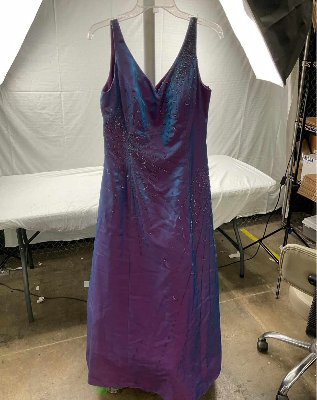 Alyce Designs Purple Beaded Formal Dress Size 14