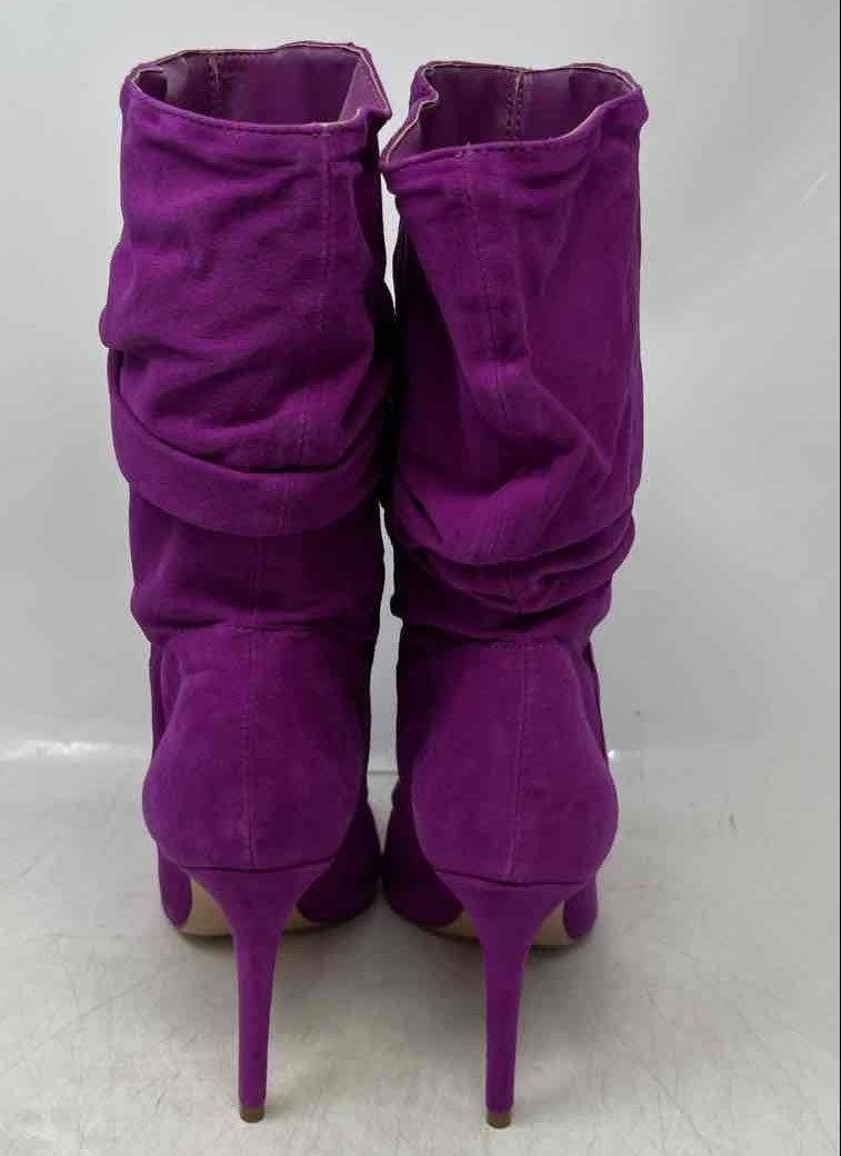 Schutz violet purple suede slouchy pointed toe stiletto boots, view 5