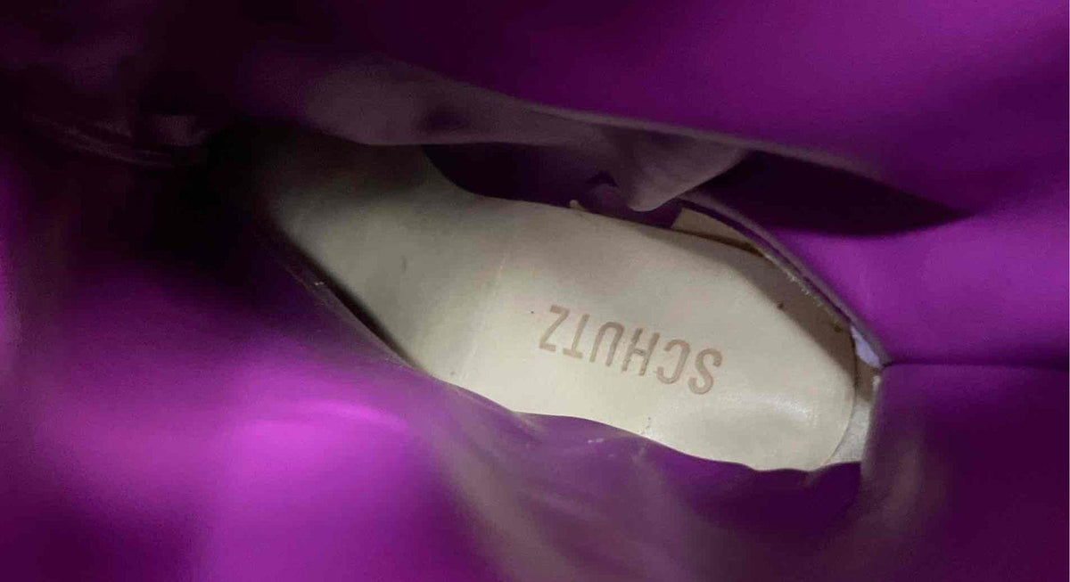 Schutz violet purple suede slouchy pointed toe stiletto boots, view 7