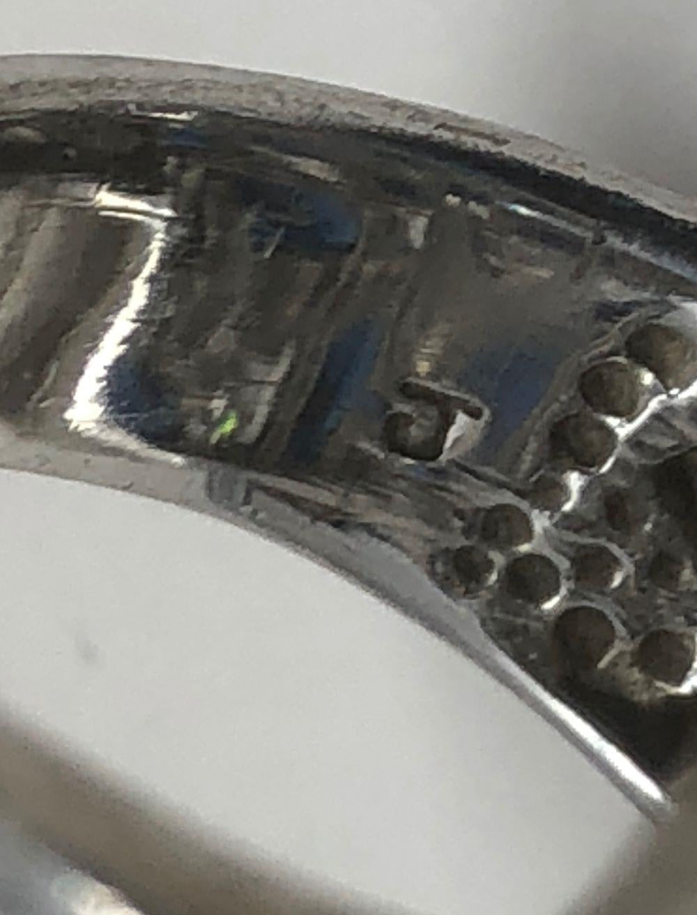14.16g 925 Glass & C.Z. Checker Board Statement Ring - Size 8