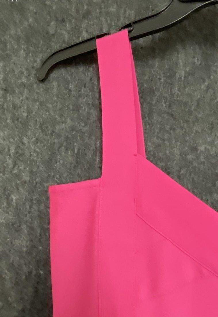Fashion Nova Hot Pink Textured Bodycon Midi Dress Size L