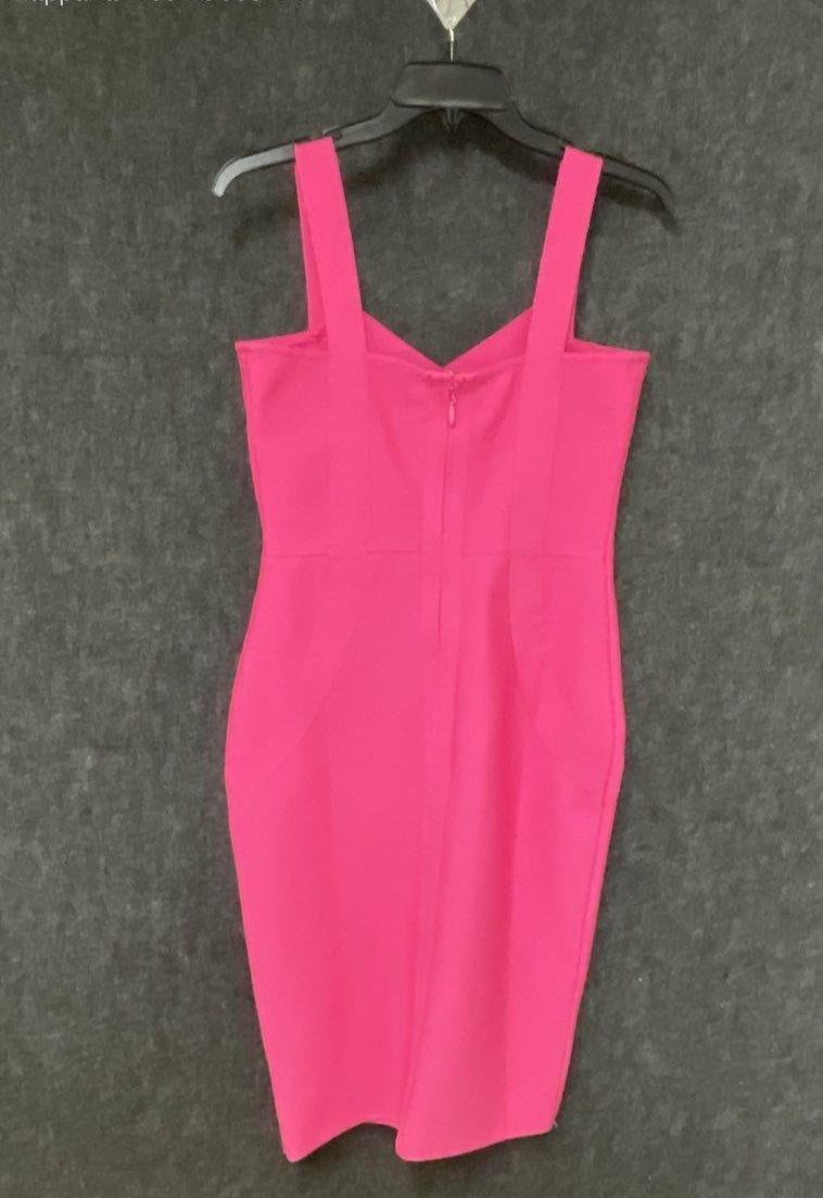 Fashion Nova Hot Pink Textured Bodycon Midi Dress Size L