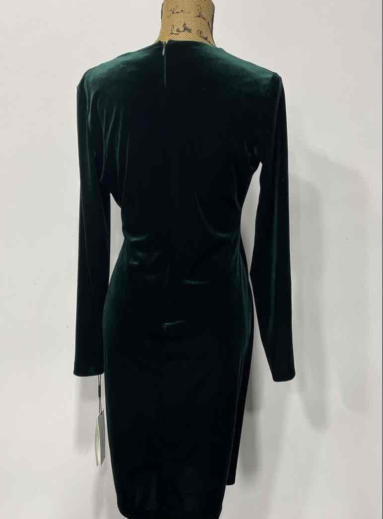 Calvin Klein Emerald Green Surplice Sheath Dress Size 8