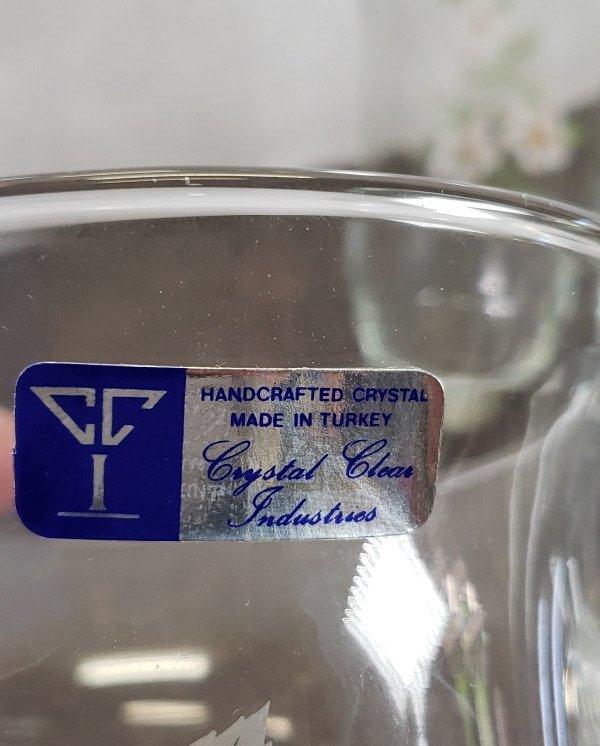 Cristal d'Arques France Floral Pitcher and Six Tumblers