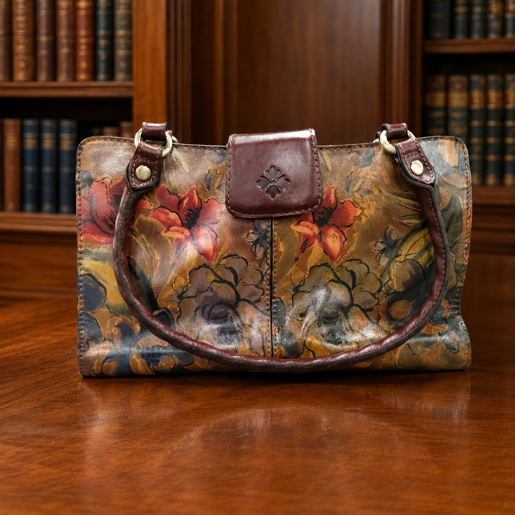 Patricia Nash Floral Painted Leather Satchel
