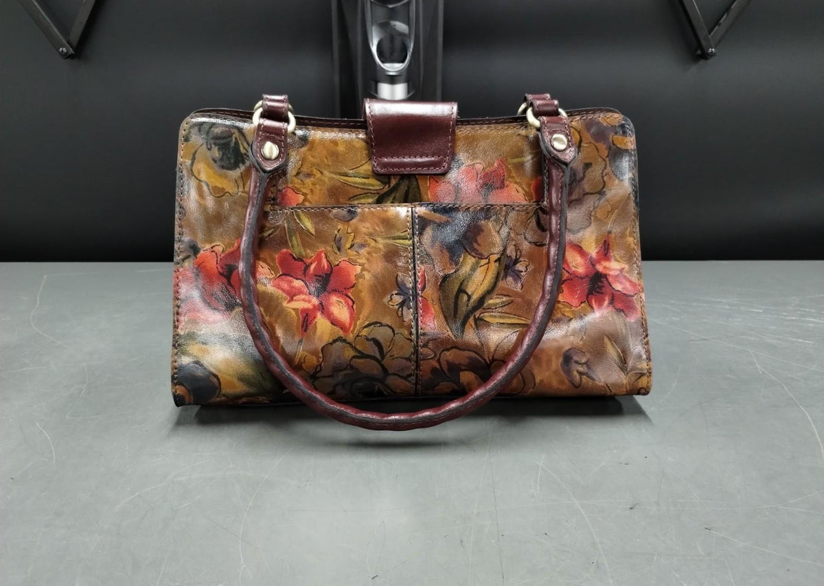 Patricia Nash Floral Painted Leather Satchel