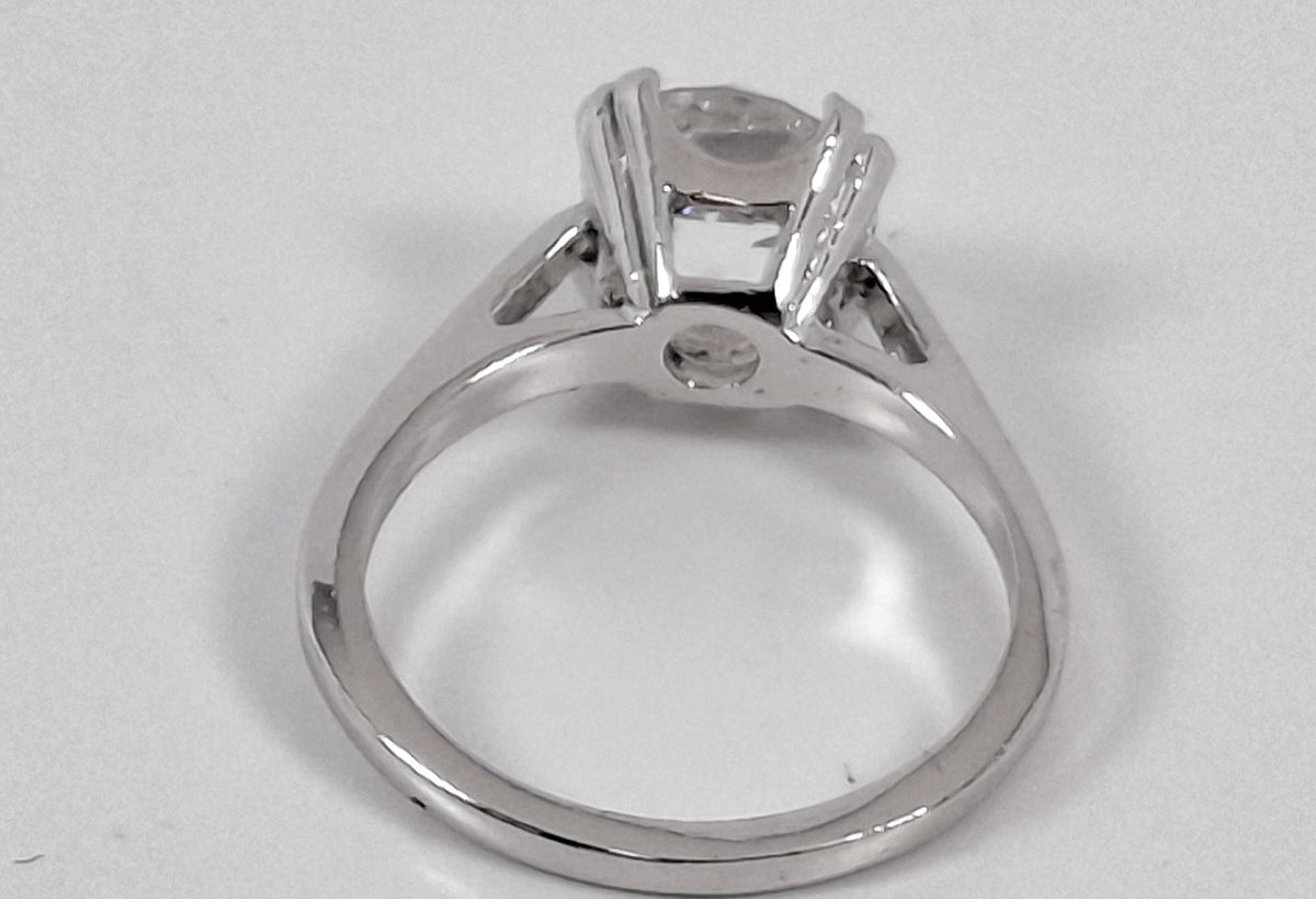 Vintage ESPO 925 Silver & Cushion-Cut CZ Solitaire Engagement Ring Sz 5.75