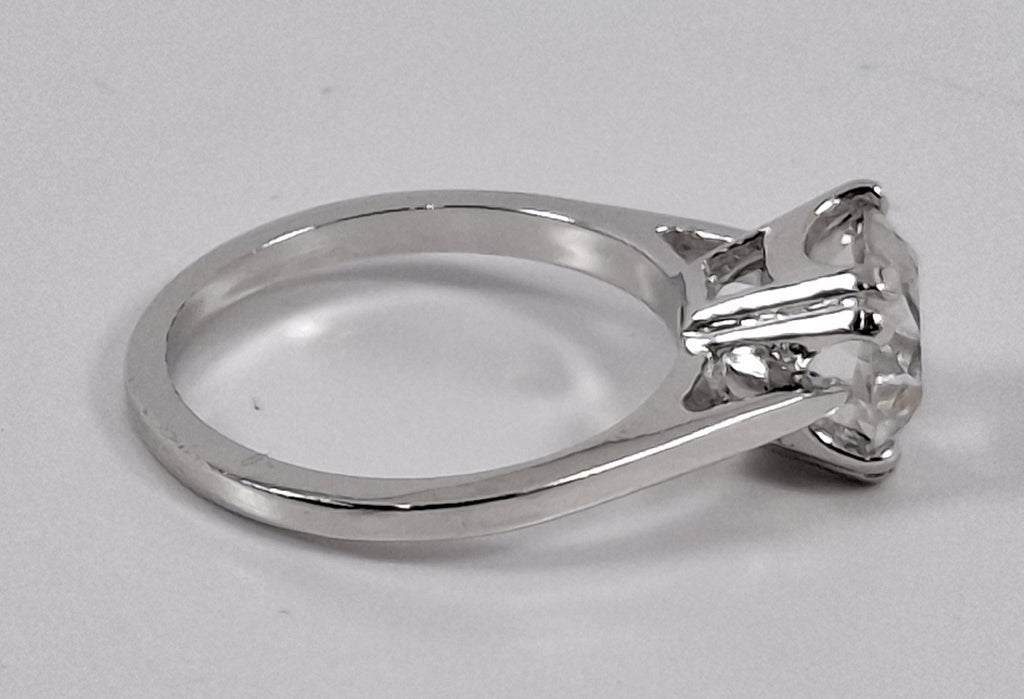 Vintage ESPO 925 Silver & Cushion-Cut CZ Solitaire Engagement Ring Sz 5.75
