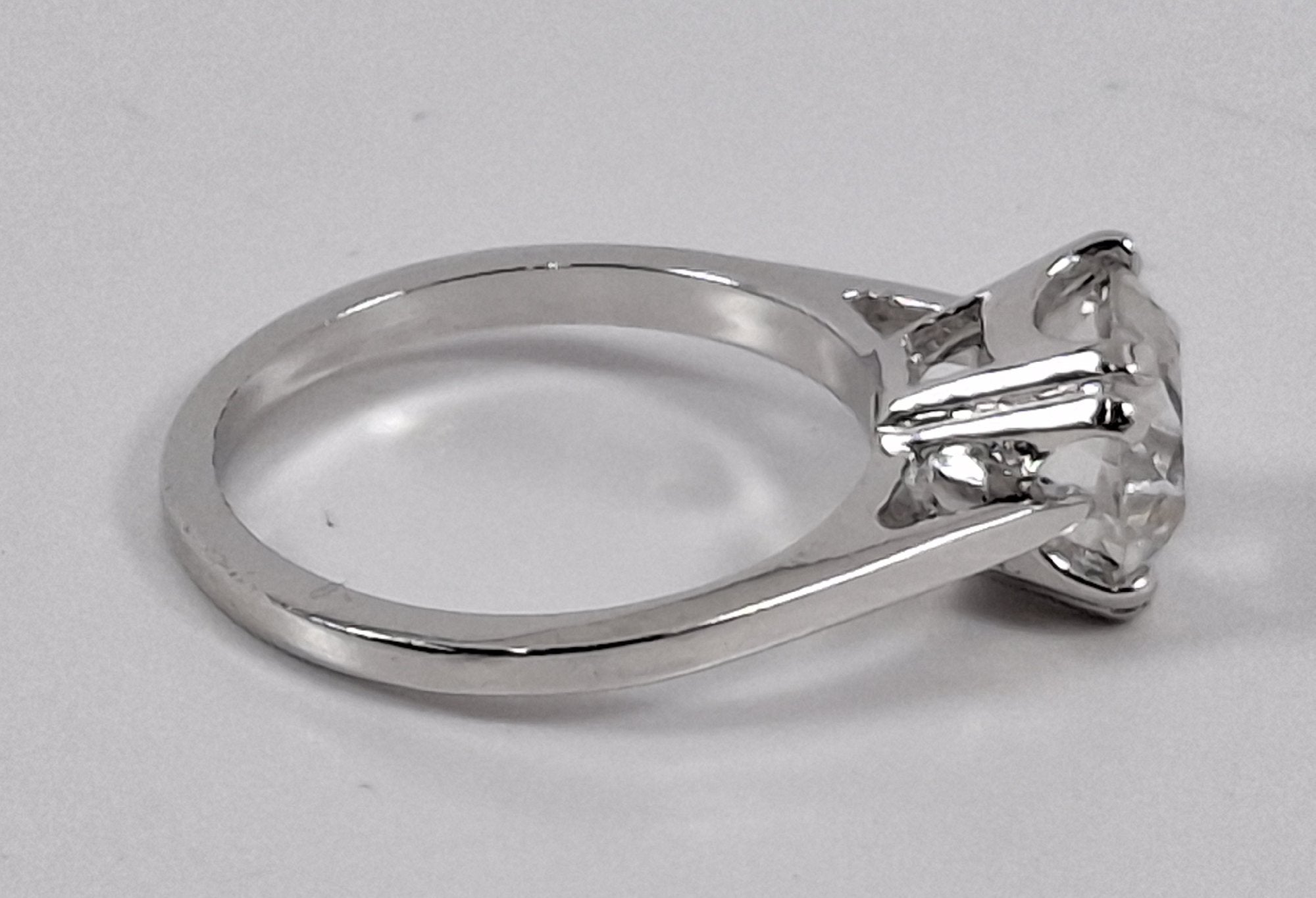 Vintage ESPO 925 Silver & Cushion-Cut CZ Solitaire Engagement Ring Sz 5.75