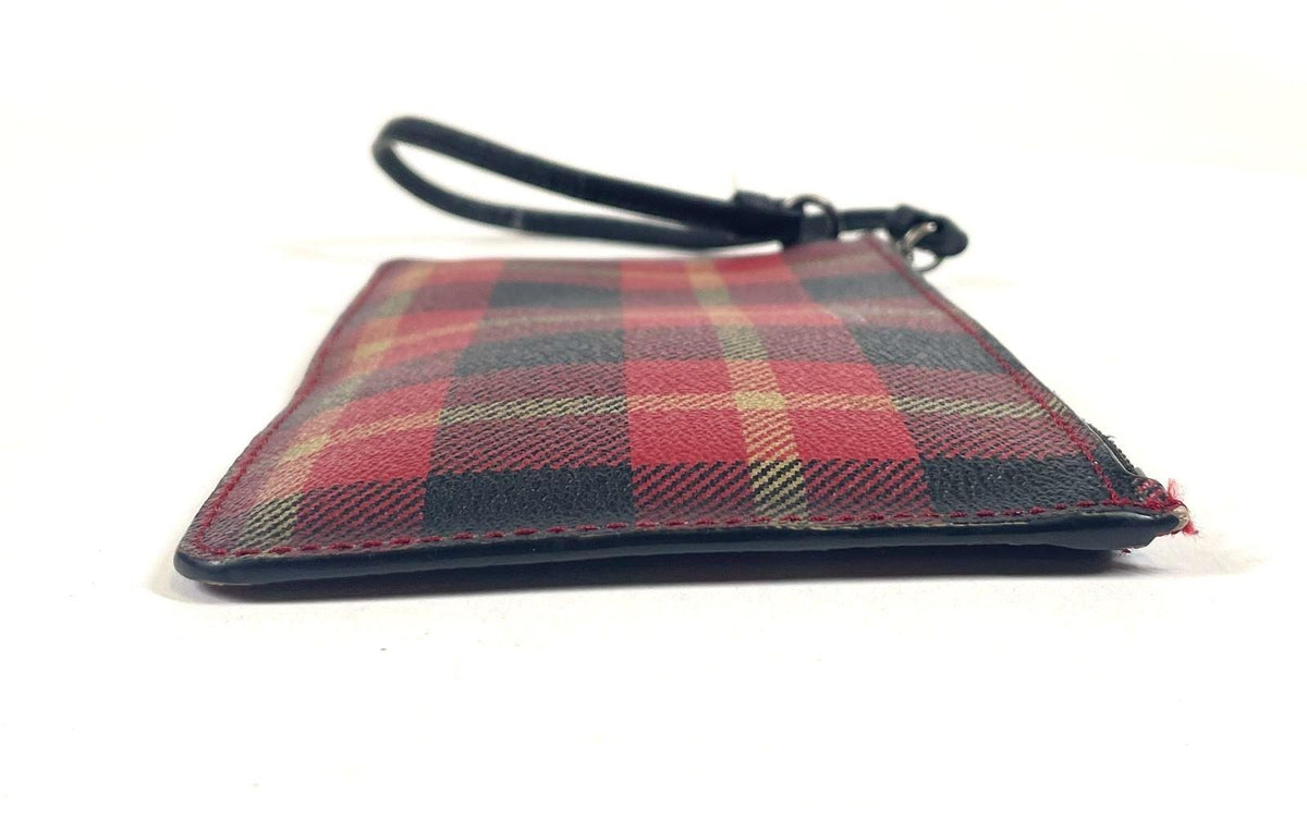 Coach Riley Plaid Small Wristlet Wallet F54461