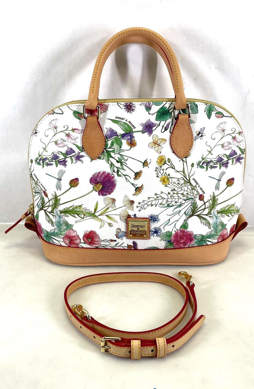 Dooney & Bourke White Botanical Zip Zip Satchel