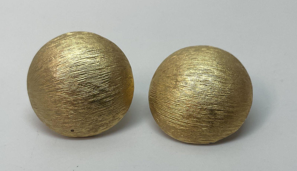 Trifari Gold-Tone Textured Round Clip-On Earrings