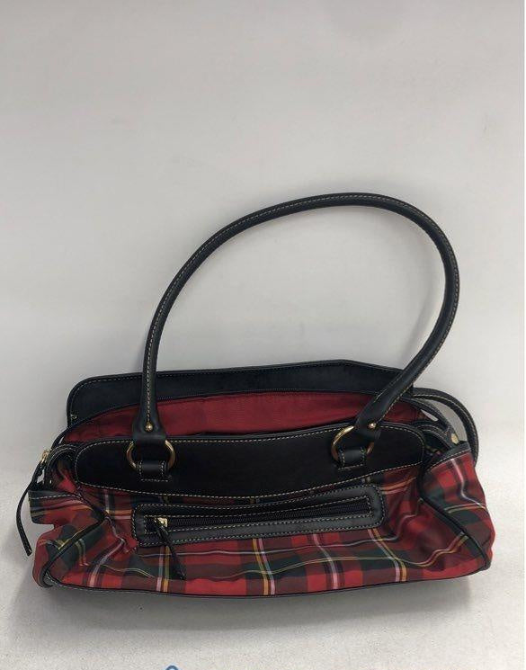 Chaps Tartan Plaid Shoulder Bag Gold Stirrup Hardware NWT