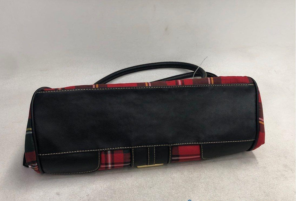 Chaps Tartan Plaid Shoulder Bag Gold Stirrup Hardware NWT