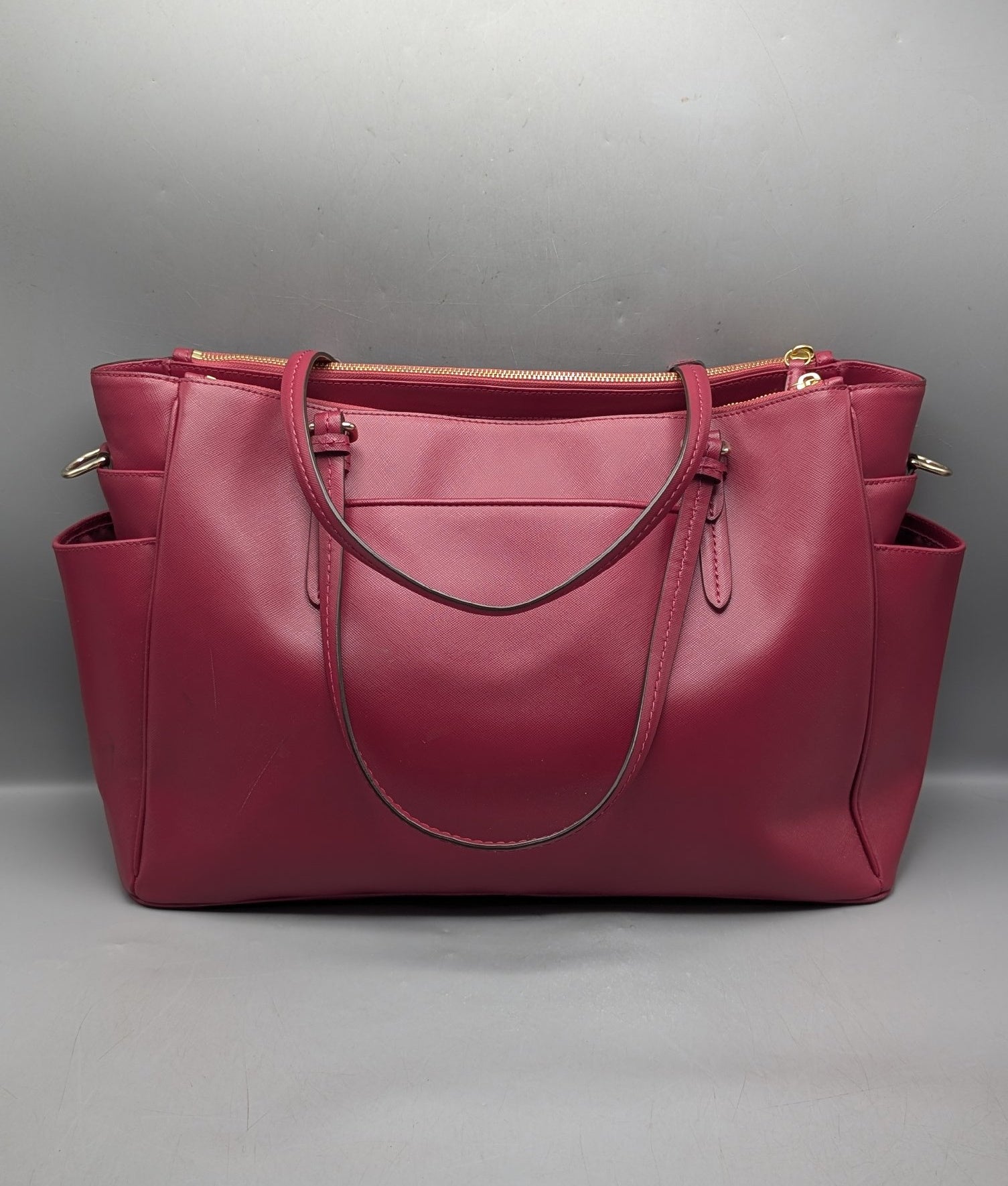 Authentic Coach Berry Crossgrain Leather Peyton Multifunction Diaper Bag