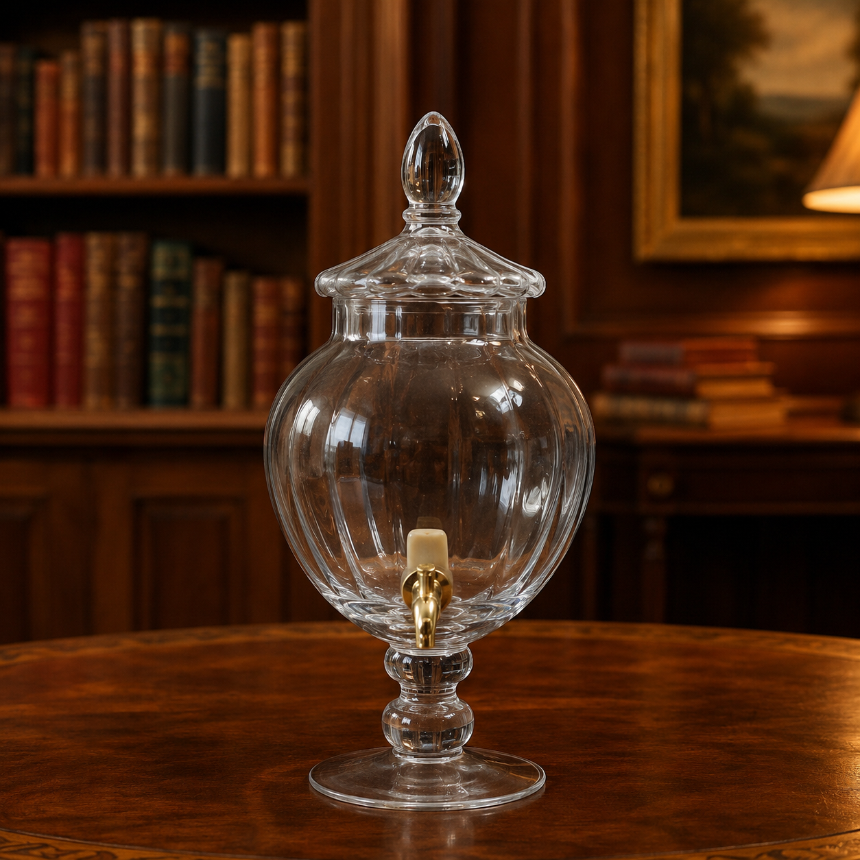 Colin Cowie Ribbed Glass Beverage Dispenser with Spigot