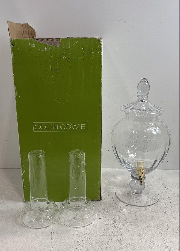 Colin Cowie Ribbed Glass Beverage Dispenser with Spigot