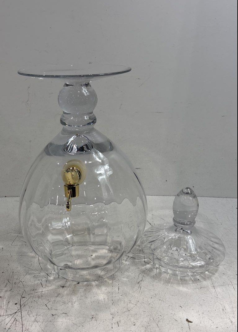 Colin Cowie Ribbed Glass Beverage Dispenser with Spigot