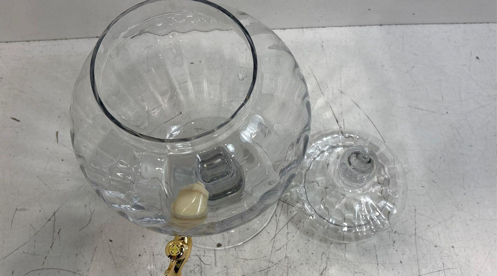 Colin Cowie Ribbed Glass Beverage Dispenser with Spigot