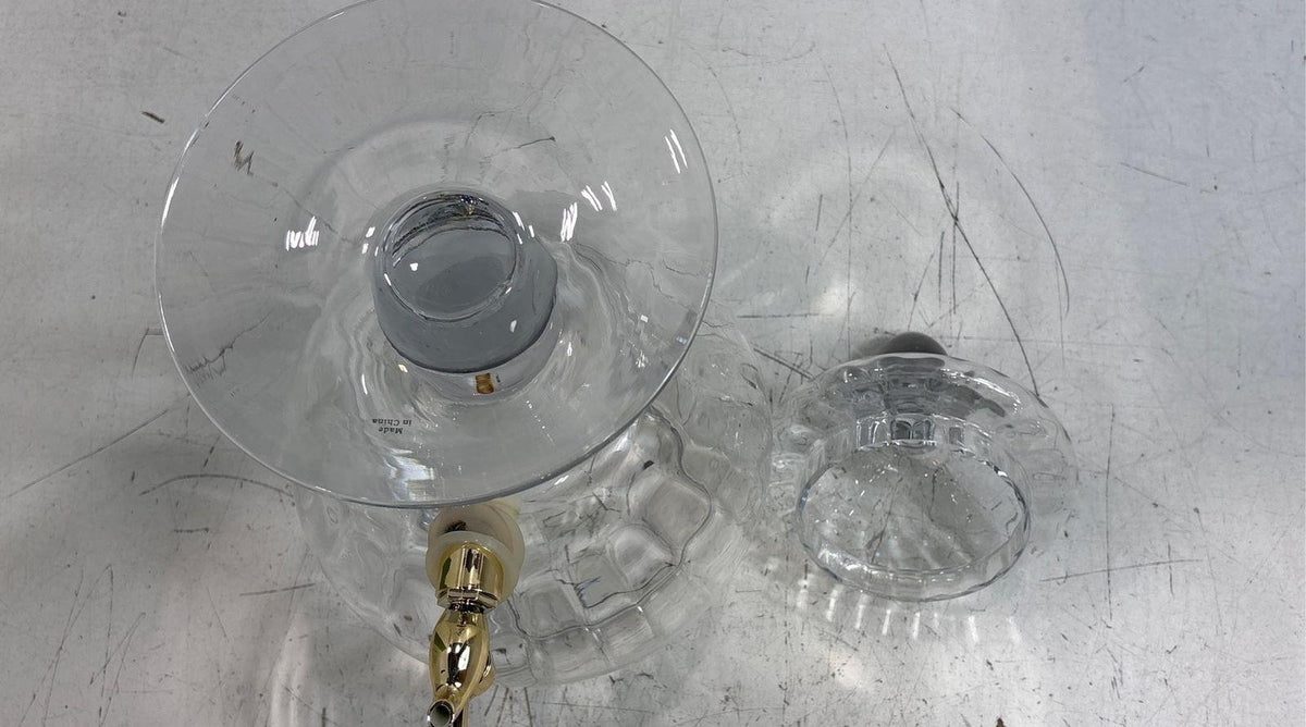 Colin Cowie Ribbed Glass Beverage Dispenser with Spigot