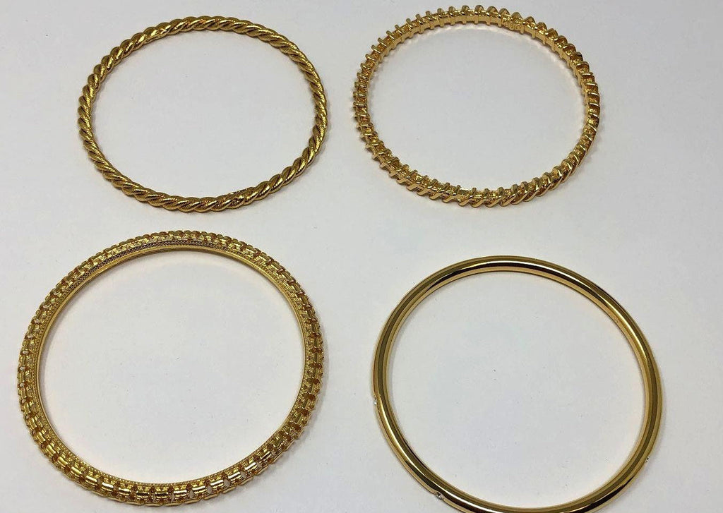 Camrose & Kross JBK Gold-Tone 4Pc Bangle Bracelet Set In Original Box 8 3/4"