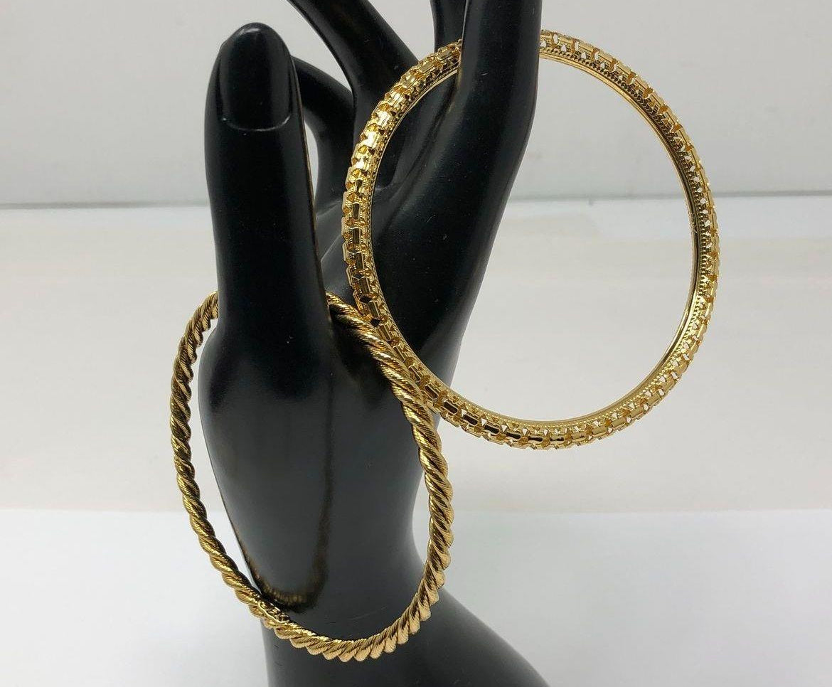 Camrose & Kross JBK Gold-Tone 4Pc Bangle Bracelet Set In Original Box 8 3/4"