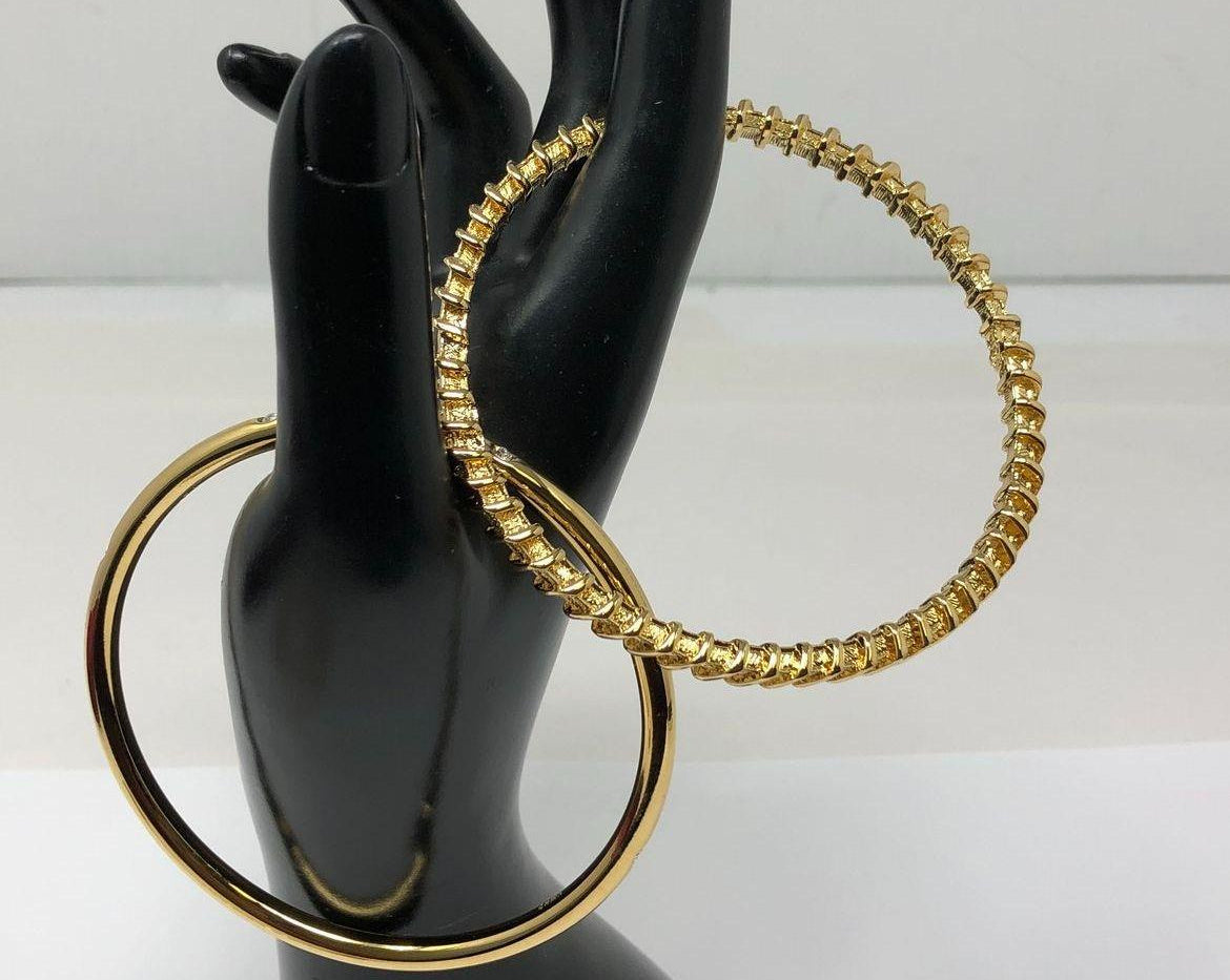 Camrose & Kross JBK Gold-Tone 4Pc Bangle Bracelet Set In Original Box 8 3/4"