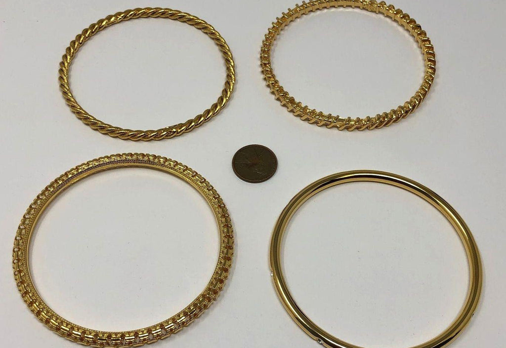 Camrose & Kross JBK Gold-Tone 4Pc Bangle Bracelet Set In Original Box 8 3/4"