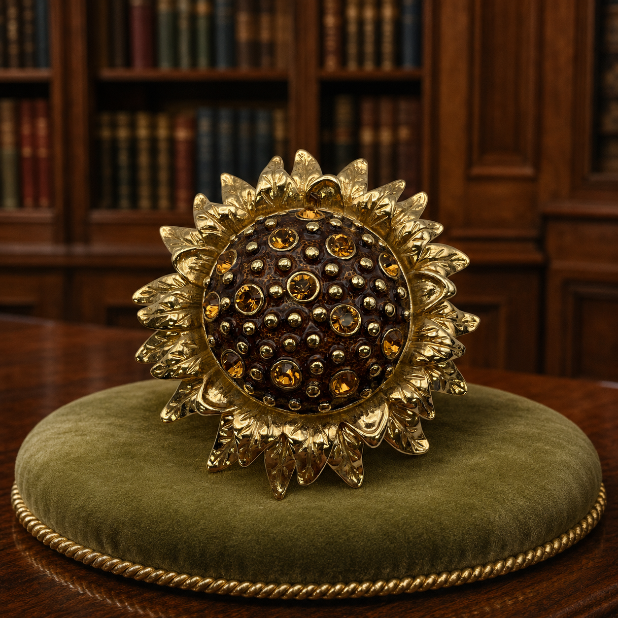 JBK Camrose and Kross Jackie Kennedy Sunflower Brooch