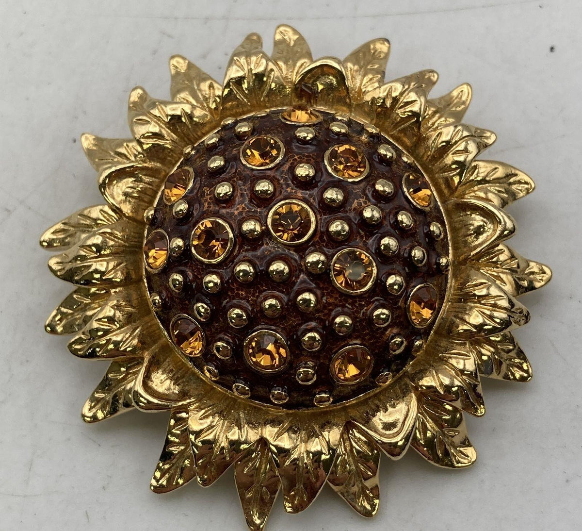 JBK Camrose and Kross Jackie Kennedy Sunflower Brooch