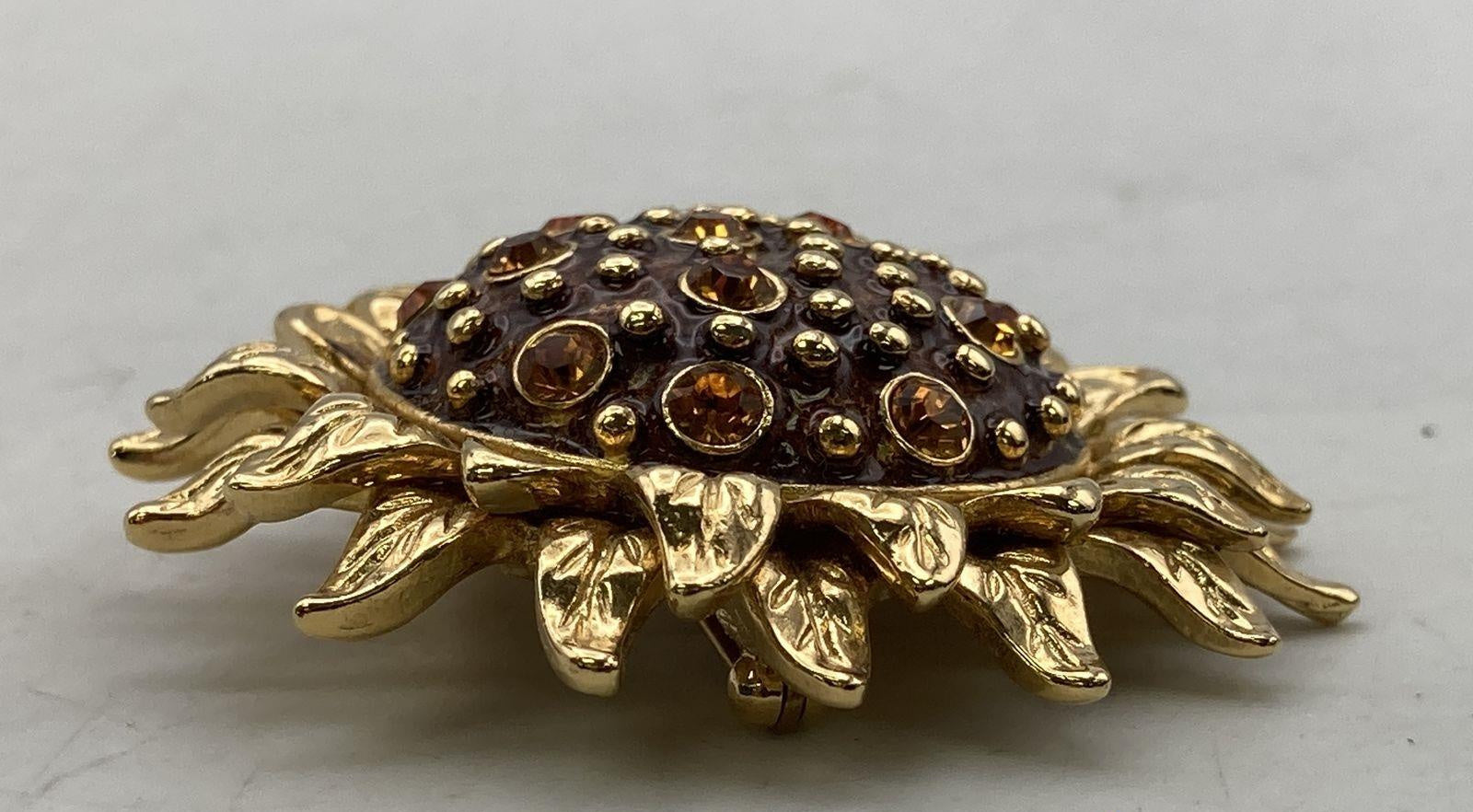 JBK Camrose and Kross Jackie Kennedy Sunflower Brooch