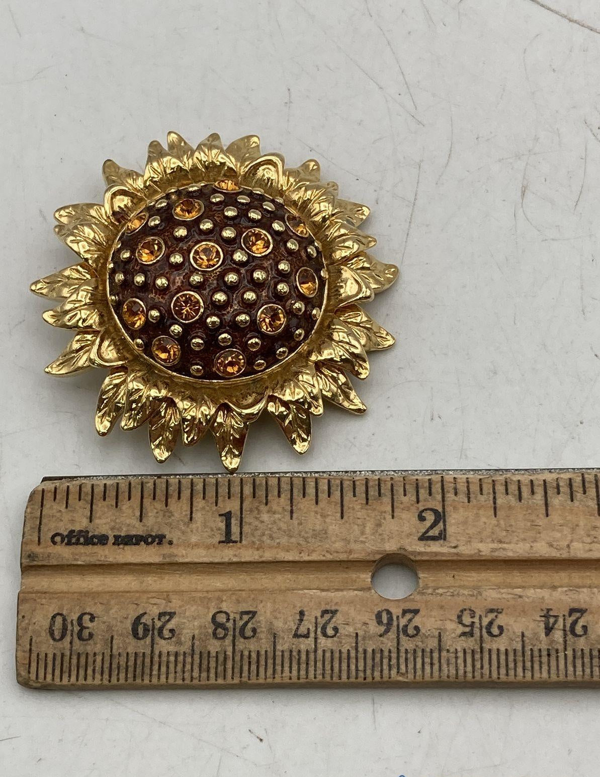 JBK Camrose and Kross Jackie Kennedy Sunflower Brooch