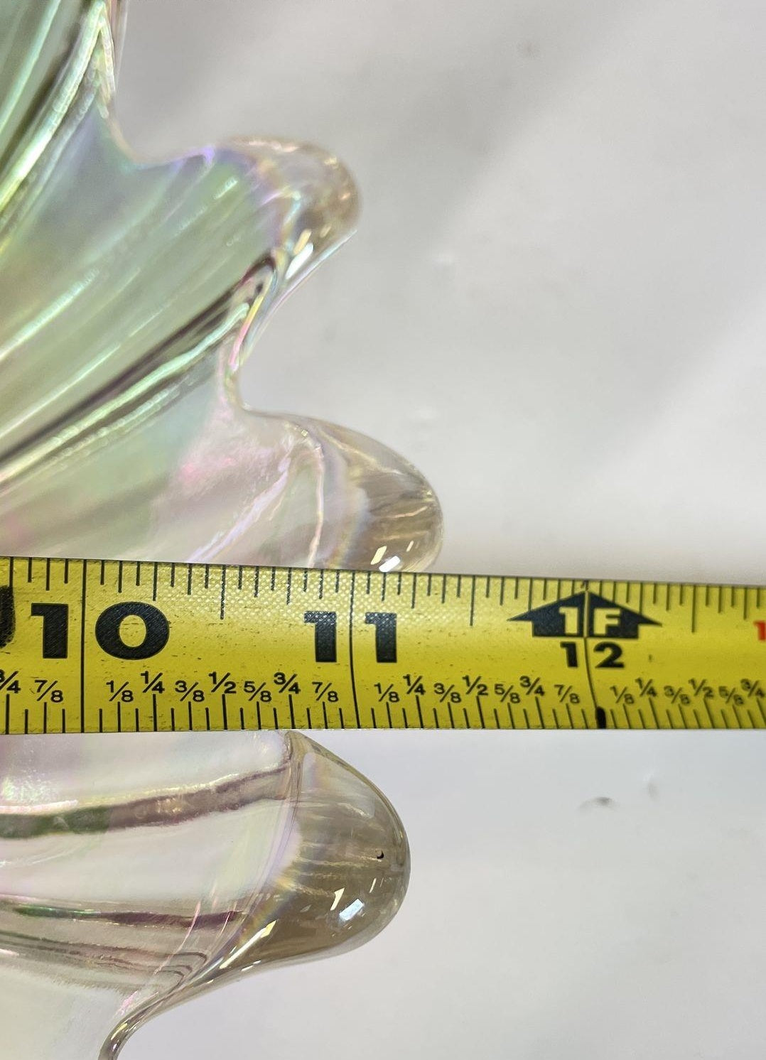 Unbranded Glass Bowl Clear Iridescent Flower Petal Pattern Elegant Glass