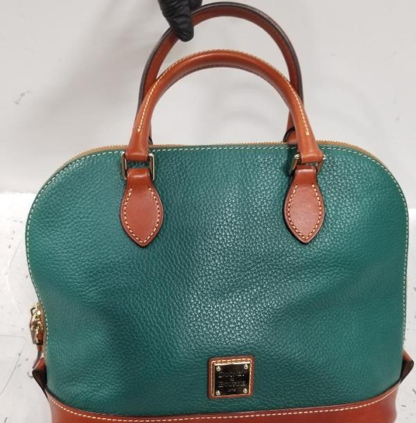 Dooney & Bourke Pebble Grain Zip Zip Satchel in Spearmint green