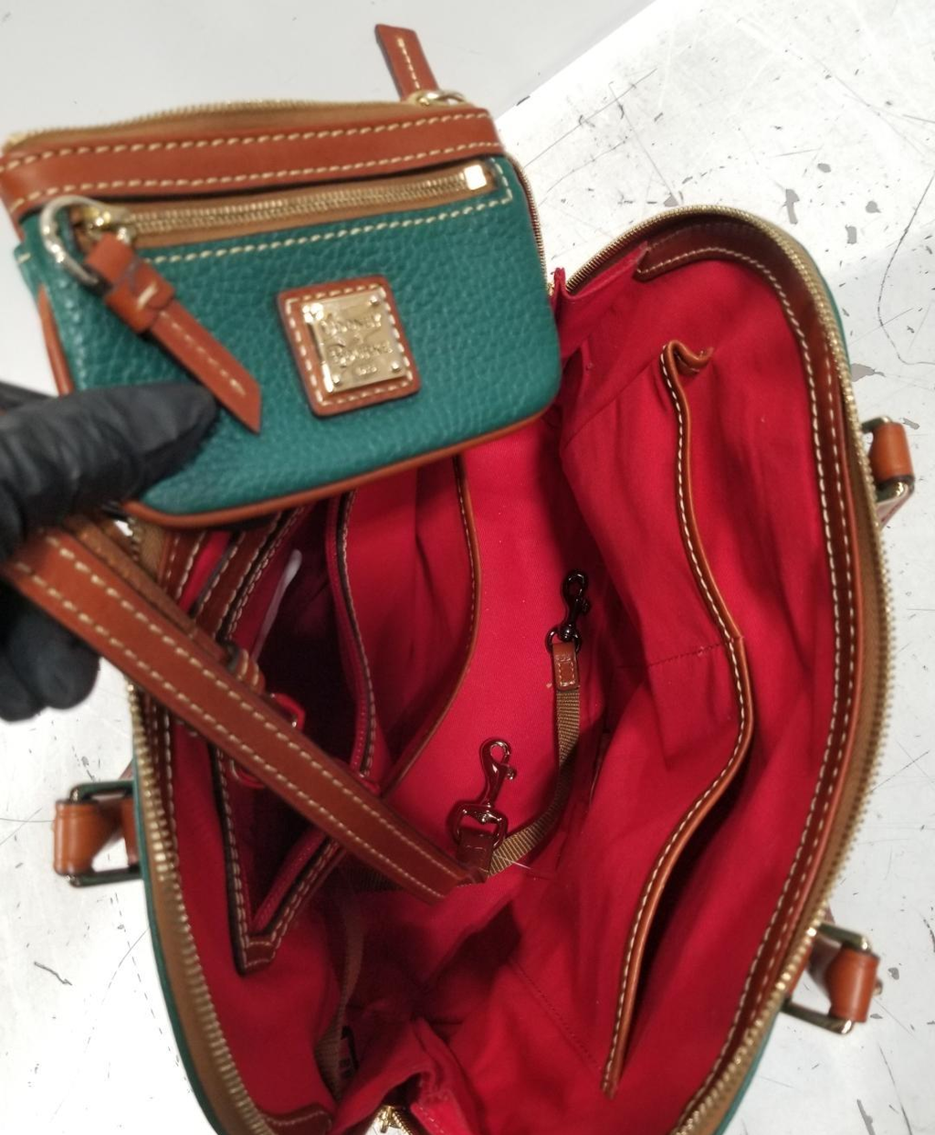 Dooney & Bourke Pebble Grain Zip Zip Satchel in Spearmint green