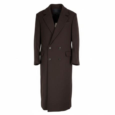 Men's Double Breasted Dark Brown Overcoat [F50444]